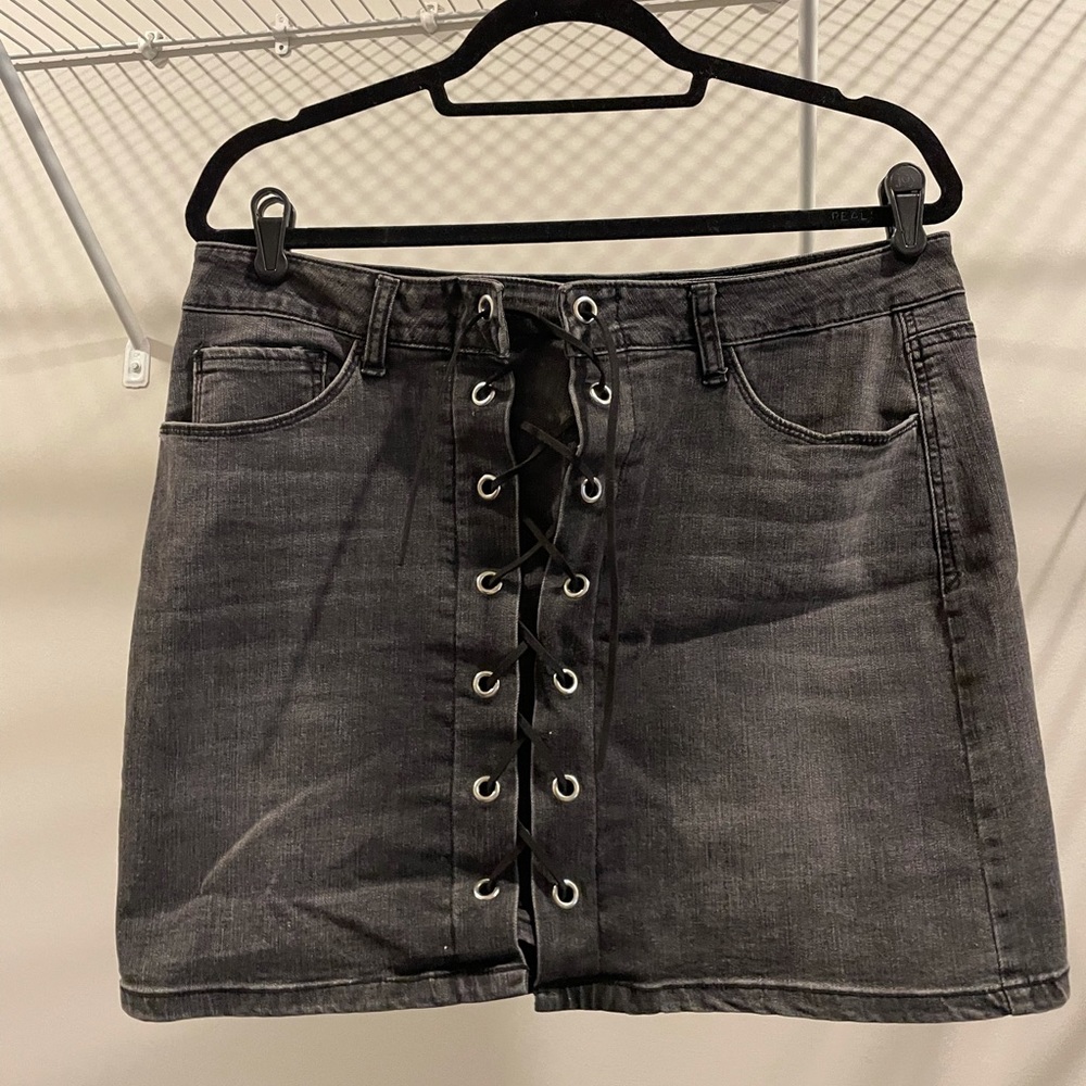 Kensie Jeans Black Jean Skirt